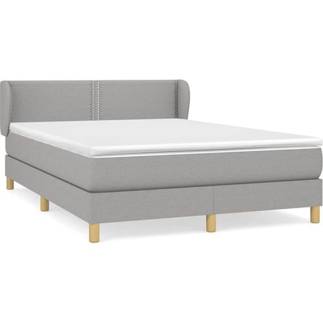 Maison Exclusive - Giroletto a Molle con Materasso Grigio Chiaro 140x200cm Tessuto (1/5)