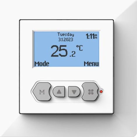 Riberger Digitales Uhrthermostat – Weiß Programmierbarer Raumregler inkl. Sensor für elektrische Fußbodenheizungen