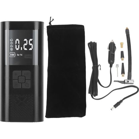 Gonfleur pneu 12V DC sans fil portable compresseur d'air avec éclairage pour voiture vélo moto batterie 6000mAh (1/5)
