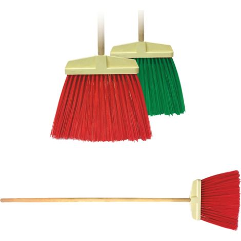 Escoba Completa AWTOOLS Maxi, ideal para limpieza en interiores y exteriores, con mango ergonómico y cerdas resistentes, gran cobertura y eficiencia.