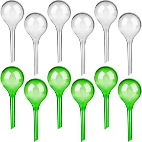 Green Mobility-Lot de 12 Petits Globes d'Arrosage en Verre Synthétique pour Plantes d'Intérieur - Bulbes Goute à Goute Arrosage 5,1 cm de Diamètre-Matériel d'Arrosage Automatique en PVC pour Plantes (1/5)