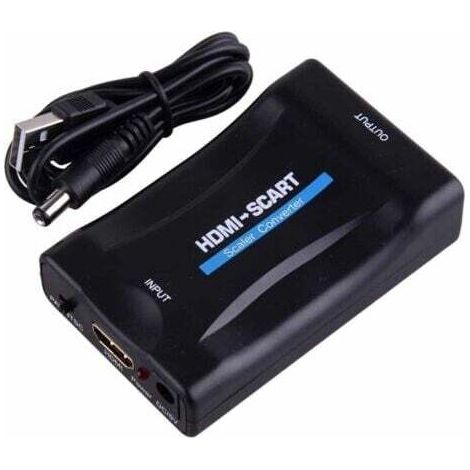 Péritel vers HDMI Adaptateur,1080p HD Convertisseur Scart vers HDMI Compatible pour NTSC PAL pour Sky HD Blu Ray PS3 TV VCR VHS, etc. (1/5)