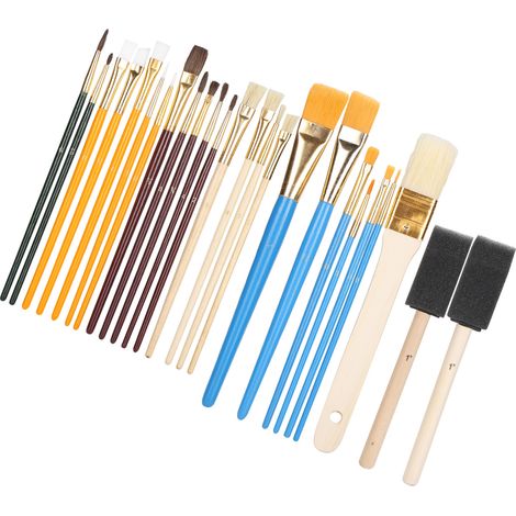 Pinceaux pour la peinture artistique, pinceaux en nylon et bois, pinceaux éponge, pinceaux en soies de porc (1/5)