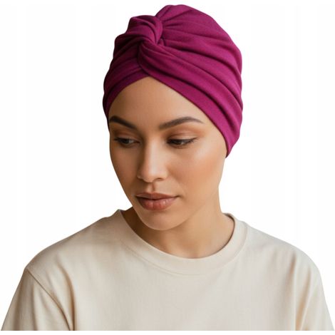 Turbante elegante para mujer Blanca amaranto también después de la quimioterapia universal (1/5)