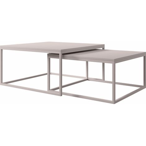 Conjunto mesa de centro Oswego 133, Cachemira, 39x76x76cm, Diámetro: 0, Aglomerado laminado, Angular