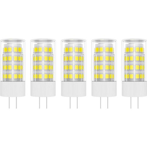 5X G4 LED-Lampe, 5 W, 51 SMD 2835 LEDs, warmweiß, 6000 K, LED-Leuchtmittel, 400 lm, entspricht 50 W Halogenlampe, AC 220 V [Energieklasse A+] (1/4)