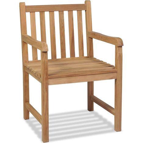 Lot de 2 Chaises de jardin et de camping, Chaise de relaxation, Bois de teck solide OIB4211E (1/5)