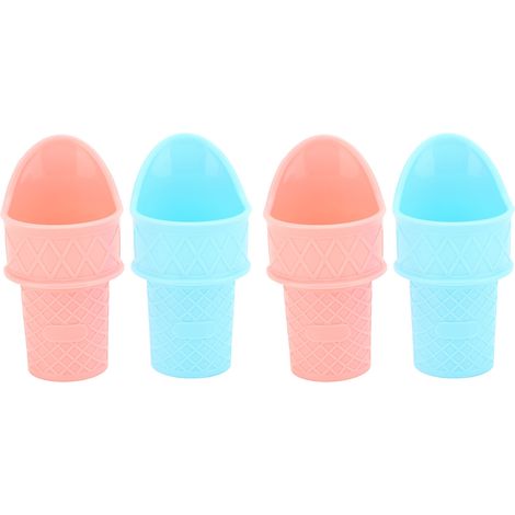Porta coni gelato, 4 pezzi, mini coni riutilizzabili, supporto verticale per prendere yogurt gelato e sorbetto, rosa e blu.