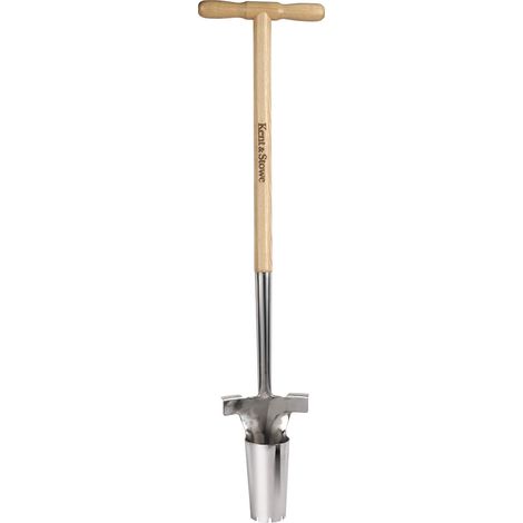 Kent & Stowe Piantabulbi con manico lungo – Piantabulbi manuale in acciaio inossidabile con manico in legno di frassino, lunghezza: 101 cm (1/3)