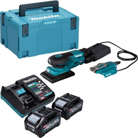 Makita BO 005 CGM201 Ponceuse vibrante sans fil 40 V max. 80 x 130 mm course 3,0 mm Brushless + 2x batterie 4,0 Ah + chargeur + Makpac (1/5)