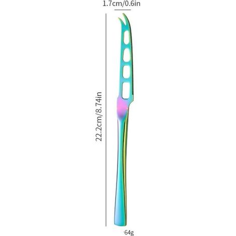 Couteau à fromage et tomate - Lame en acier inoxydable allemand forgé finement dentelée - Manche durable en bois Pakka à quatre soies (1/3)