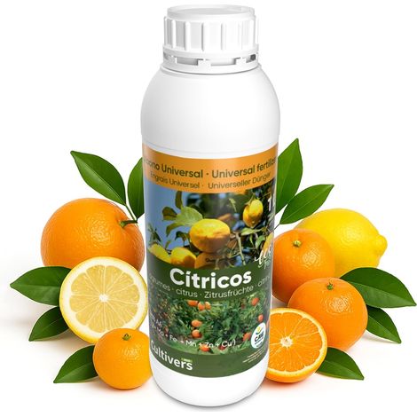 Engrais liquide bio pour agrumes 1 L NPK + fer zinc cuivre manganèse molybdène bore, 6% acides aminés (1/5)