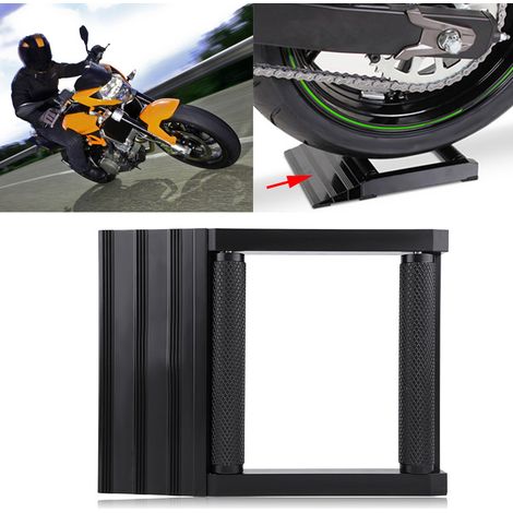 Motorradketten- und Radreinigungsständer aus Aluminium, Motorradreifenreinigungsrolle, verstellbarer Ständer (1/5)