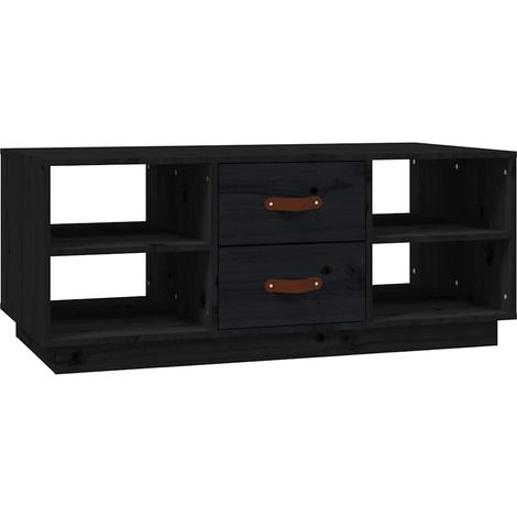 Maison Exclusive - Tavolino da Salotto Nero 100x50x41 cm in Legno Massello di Pino (1/5)