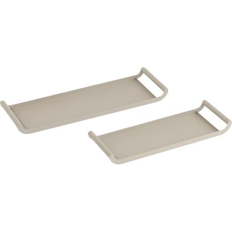 Lot de 2 Plateaux en Métal "Weldon" 50cm Gris