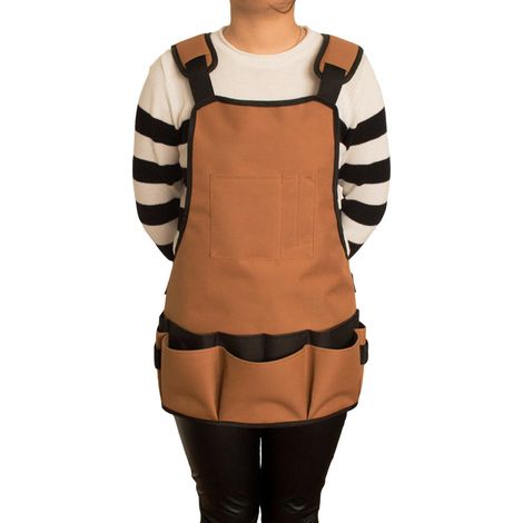 Coffee Gardening Apron Canvas Garden Tool Apron with Storage Pockets Gardening Accessories for Men a (1/5)
