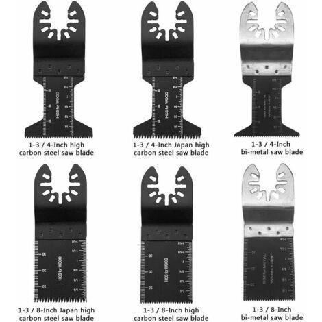 Set mit 20 universellen, oszillierenden Schnellwechsel-Sägeblättern für Holz/Bimetall (1/4)