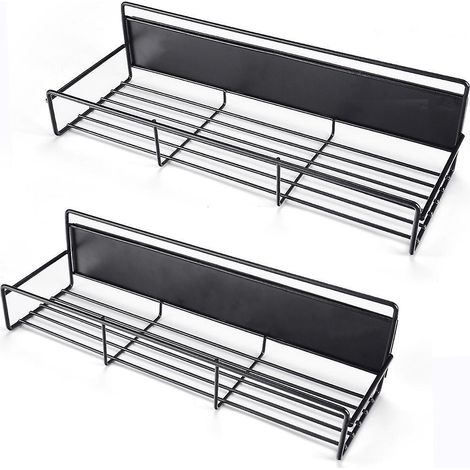 ensemble De 2 Pices (noir) Support D'assaisonnement De Cuisine Support De Stockage D'adsorption Magntique Mont Sur Le Ct Sans Rfrigrateur Support (1/5)
