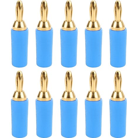 10 Pièces Connecteur Banane Laiton 2,5mm Doré pour Instruments de Test Bleu J.10007 (1/5)