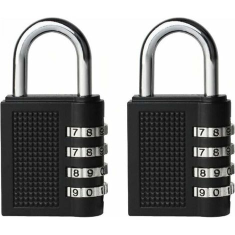 2-Piece Combination Lock, Outdoor Padlock for School Lockers, Toolboxes, 4-Digit Resettable Code, Outdoor Cabinet Key (1/4)
