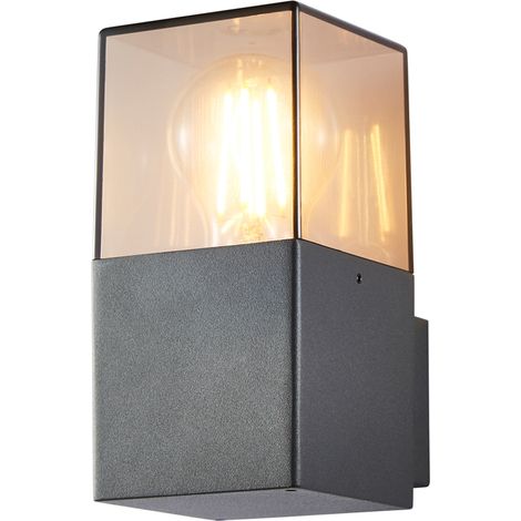 Litecraft Tegan Up or Down Wall Light Outdoor Square E27 LED Fitting- Anthracite (1/5)