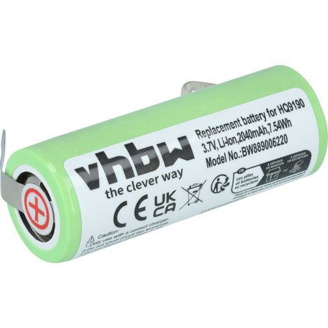 vhbw Battery compatible with Philips Norelco AT890, AT891, AT875, AT880, AT893, AT830, AT815 Electric Razor (2040 mAh, 3.7 V, Li-Ion)