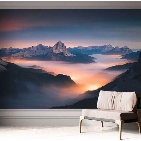 Selbstklebend Tapete modern - Wanddeko für Küche - Klebefolie Wand - luxus Look Aufgehende Sonne 312x219 cm (1/5)