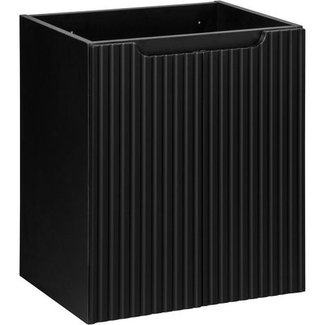 Mobile sottolavabo da bagno VANO – 2 porte – Nero opaco – L50 × P39 × H57 cm – Da appendere