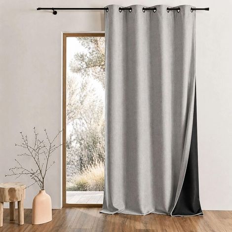 Rideau Thermique Phonique KONFOR - 250 x 260 cm - Gris Perle (1/5)