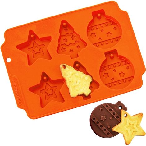 Molde de silicona para galletas navideñas naranjas SILLINIE (1/5)