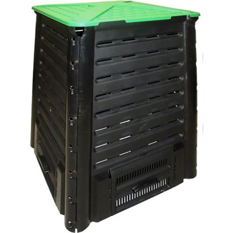 Composteur 600L en polypropylène recyclé – Dimensions 77x77x122cm – Éco-responsable pour bio déchets ménagers – Fabriqué en France – Bellijardin - FACE 600 L