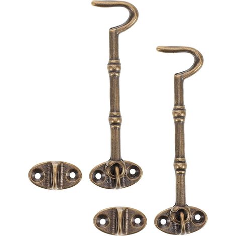 à crochet et œillet en laiton antique pour porte de cabane