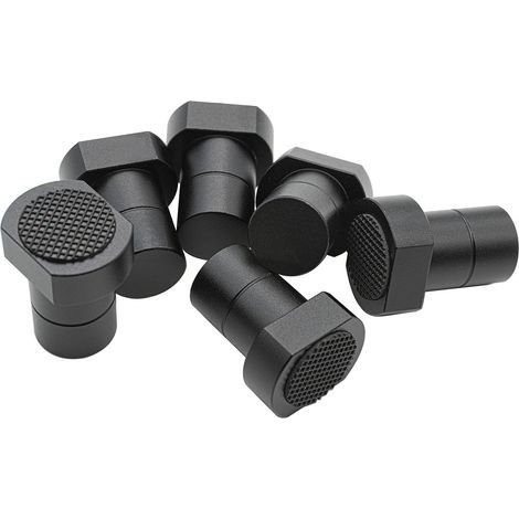 6 pièces Alliage d'Aluminium Presse Etabli pour Bench Dog Serre Joint Etabli pour Etabli Menuisier Bouchon de Positionnement de Serrage Accessoires d'Établi pour Trou de Chien de 20mm (Noir) (1/5)