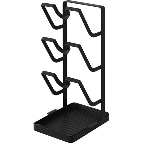 Porte-couvercles de cuisine à trois niveaux avec bac récupérateur de graisse amovible, à poser sur le plan de travail ou dans un placard. Organisateur de placards et de rangements.-AquaForge