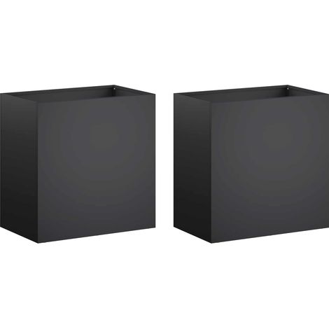 Cache-pot de jardin 2 pc Noir 50 x 30 x 40 cm vidaXL