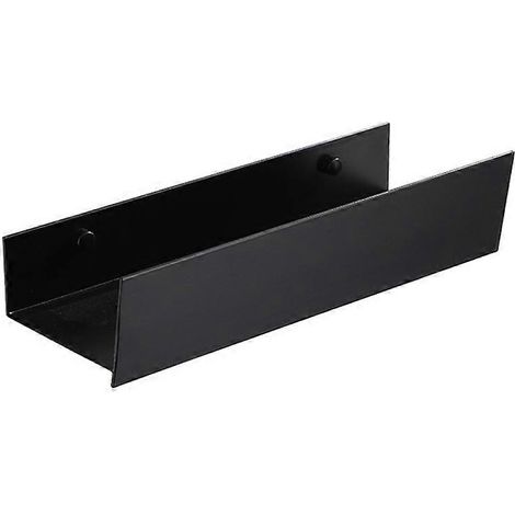 Étagère de rangement sans perçage pour salle de bain, meuble-lavabo, étagère de rangement pratique, 30 cm, peinture noire.