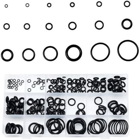125PCS 18 Tailles Kit Joint Torique Assortiment en Caoutchouc, 3mm-22mm Joint d'Étanchéité Joints Toriques Universel Assortiment, Réparation de Véhicule Climatisation Robinetterie (1/4)
