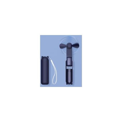 Ventilador de bolsillo, mini ventilador portátil de mano, batería recargable USB [1421 horas], ventilador personal plegable y silencioso con batería externa, linterna azul. (1/4)