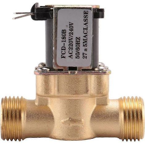 Électrovanne électromagnétique en laiton 1/2 pouce AC 220 V normalement fermée pour le contrôle de l'eau et des produits chimiques (1/5)