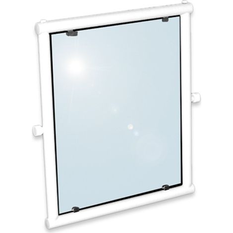 Specchio fisso da 63x54 in alluminio rivestito in nylon bianco (1/3)