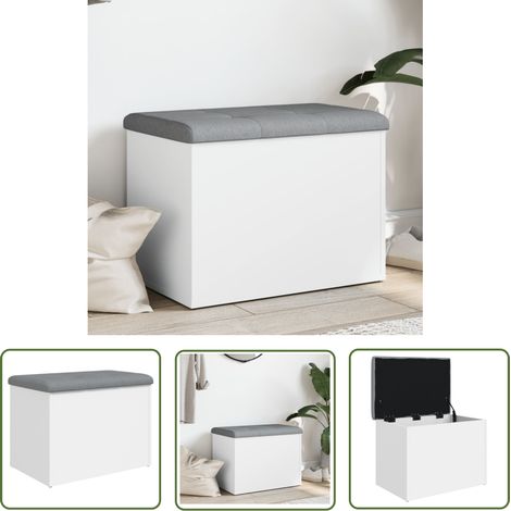 The Living Store Sitzbank mit Stauraum Weiß 62x42x45 cm Holzwerkstoff - Wohnzimmer Dekoration - Stauraumbank - Garderobe - Eckschrank - Beistelltisch (1/5)