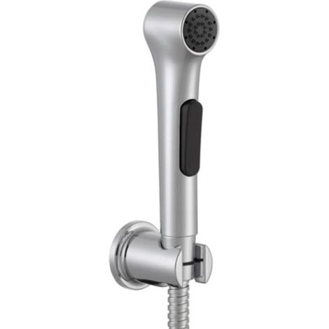 Bidet de toilette chromé - Tuyau 1,2 m avec support - Modèle à économie d'eau - Douchette hygiénique - Installation facile (1/5)