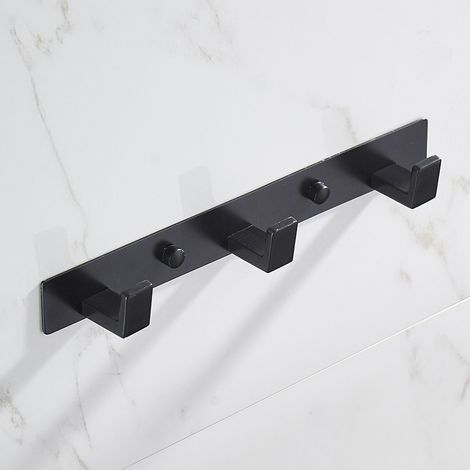 Ganchos de acero inoxidable negro para ropa, toallas de baño, abrigos y sombreros fabricante de accesorios de ferretería para baños de hotel. (1/5)