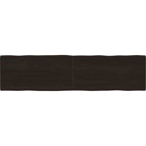 Tischplatte 200x50x(2-6) cm Massivholz Behandelt Baumkante