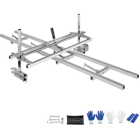Mophorn Kettensägenmühle und Schienenführungssystem, tragbares Sägewerk für 14"-36" Führungsschiene, 9 Fuß Aluminiumschiene für Holzarbeiter und Tischler, verstellbare Sägefräse