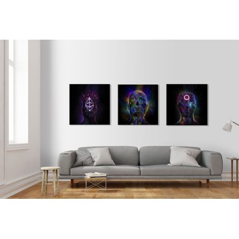 ALIEN Abstraction 105 - Tableau Canvas sur châssis en bois - Dimension : 100x100 cm (1/5)