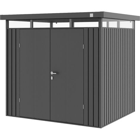 GFP Primeyard Caseta de jardín metálica 210x180x205 cm Cobertizo exterior antracita (1/5)