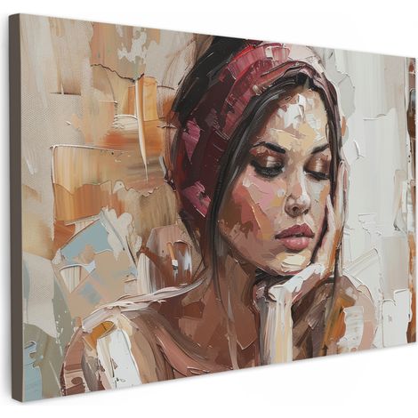 Canvas Print Woman - Paint look - Portrait - Modern 30x20 cm