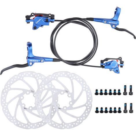 (Blau) MTB Hydraulisches Bremsenset Hydraulische Scheibenbremsen, Fahrradscheibenbremse