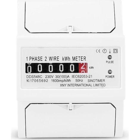 Compteur de chantier monophasé numérique multifonctionnel 230 V, sur rail, 2 lignes, 4 pôles-AquaForge (1/5)